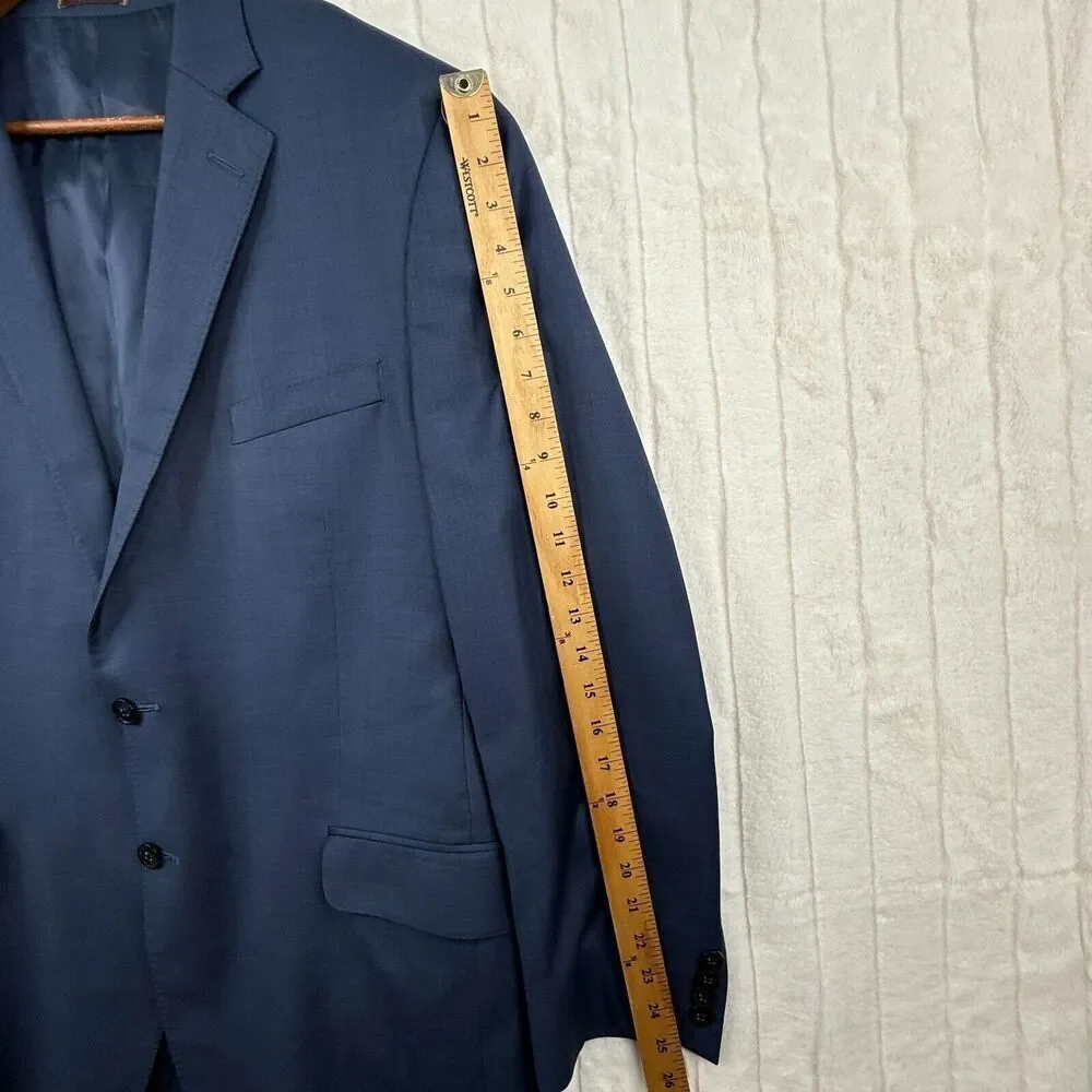 Peter Millar Blazer Mens 44T Blue 2 Button Double Vented Wool Suit Jacket - Picture 7 of 9